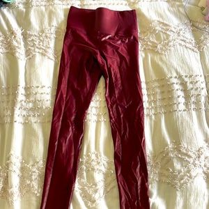 Maroon shiny Carbon38 leggings. Worn just a handful of times. Like-new.